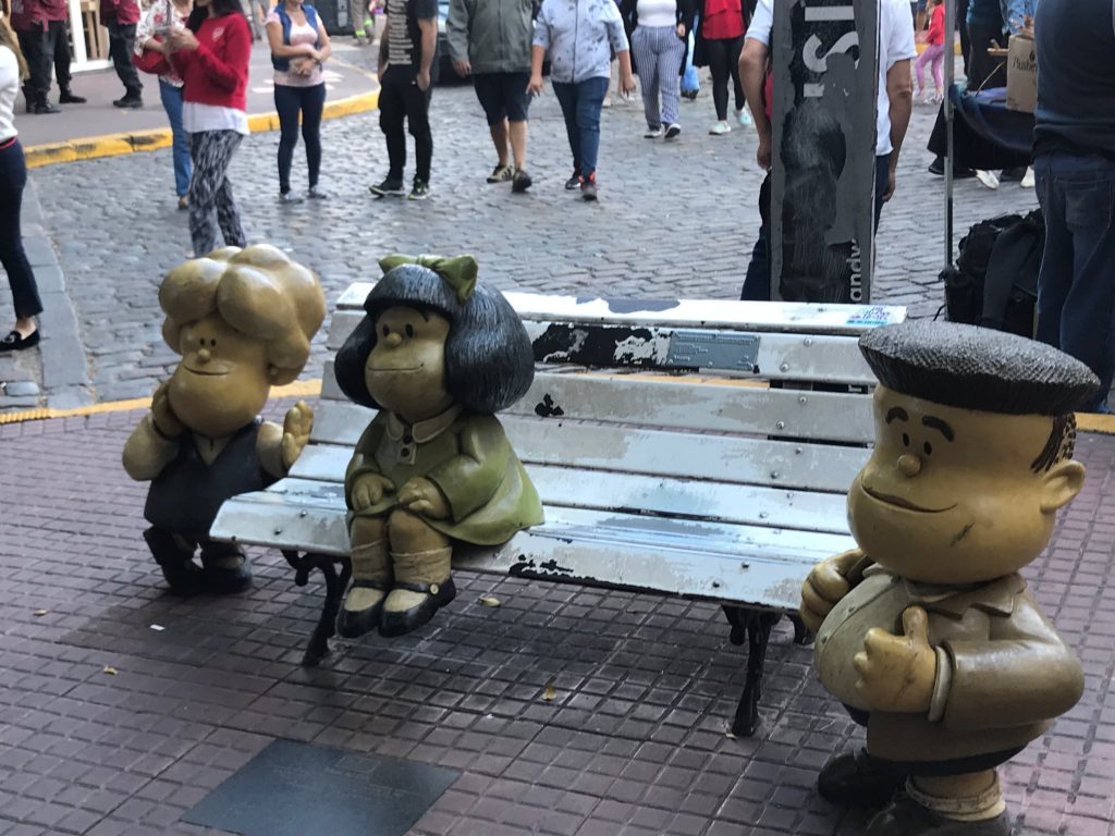 Mafalda and her friends in San Telmo Buenos Aires.