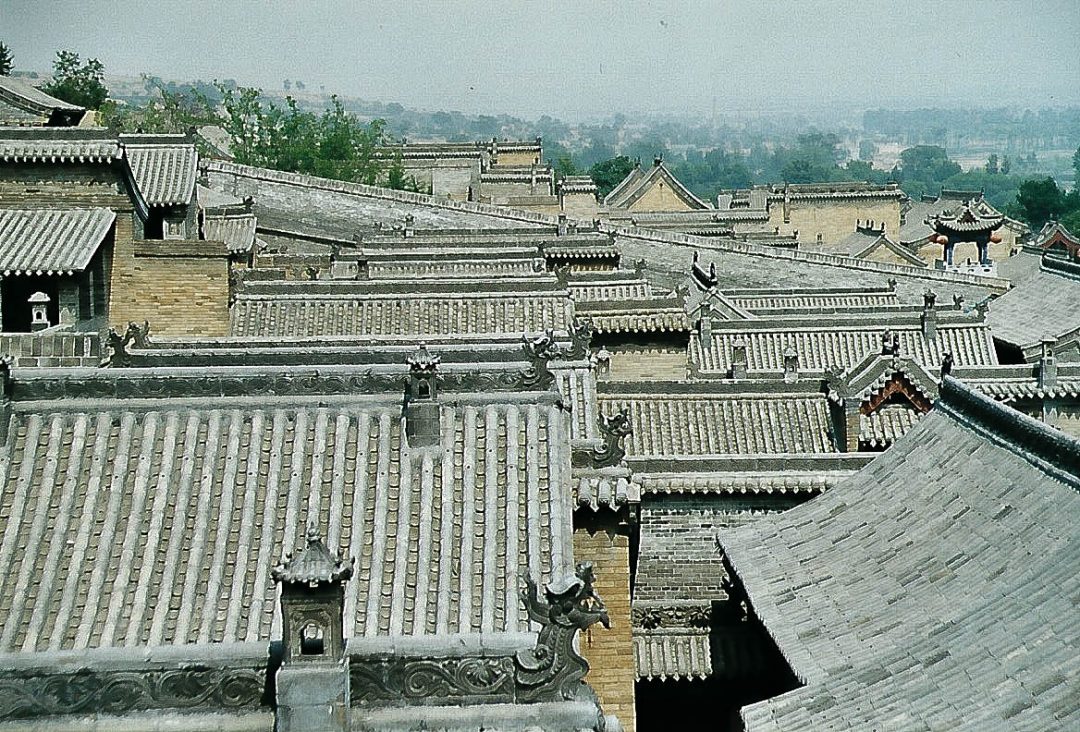 the roofs os the compound Wang in China
